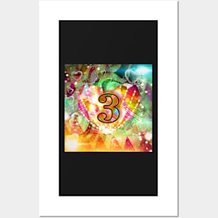 Number 3 for celebrations Posters and Art